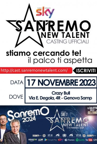 SANREMO NEW TALENT at Crazy Bull