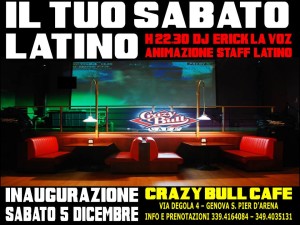 Crazy bull inaugurazione 5 dicembre L